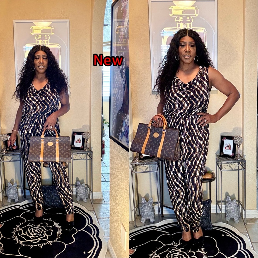 Bold Elements Black And Cream Patterned Jumpsuit - image 6